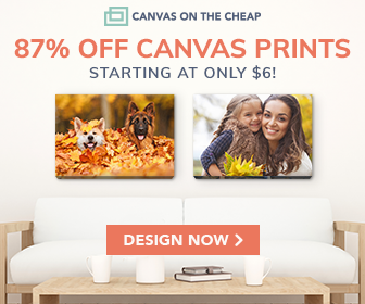 87% off canvas prints!